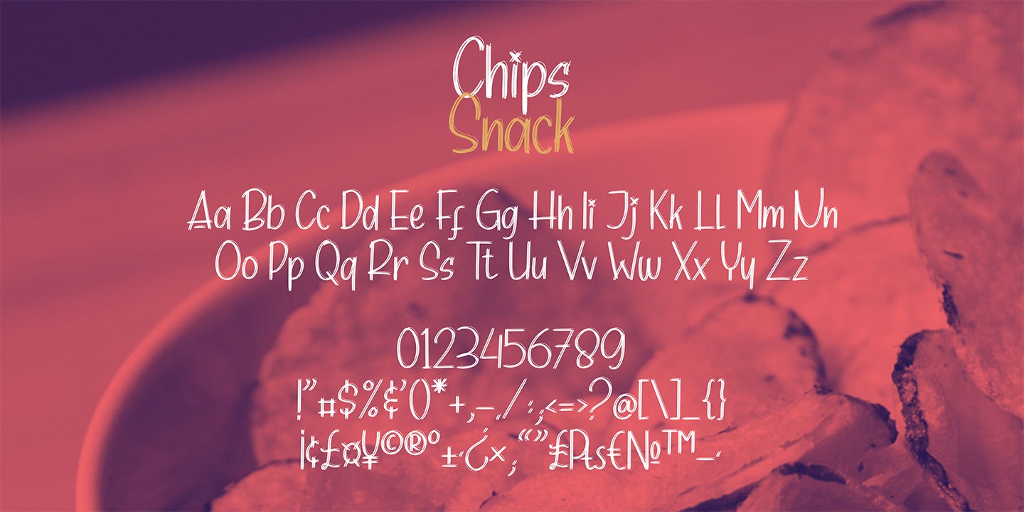 Przykład czcionki Chips Snack Regular
